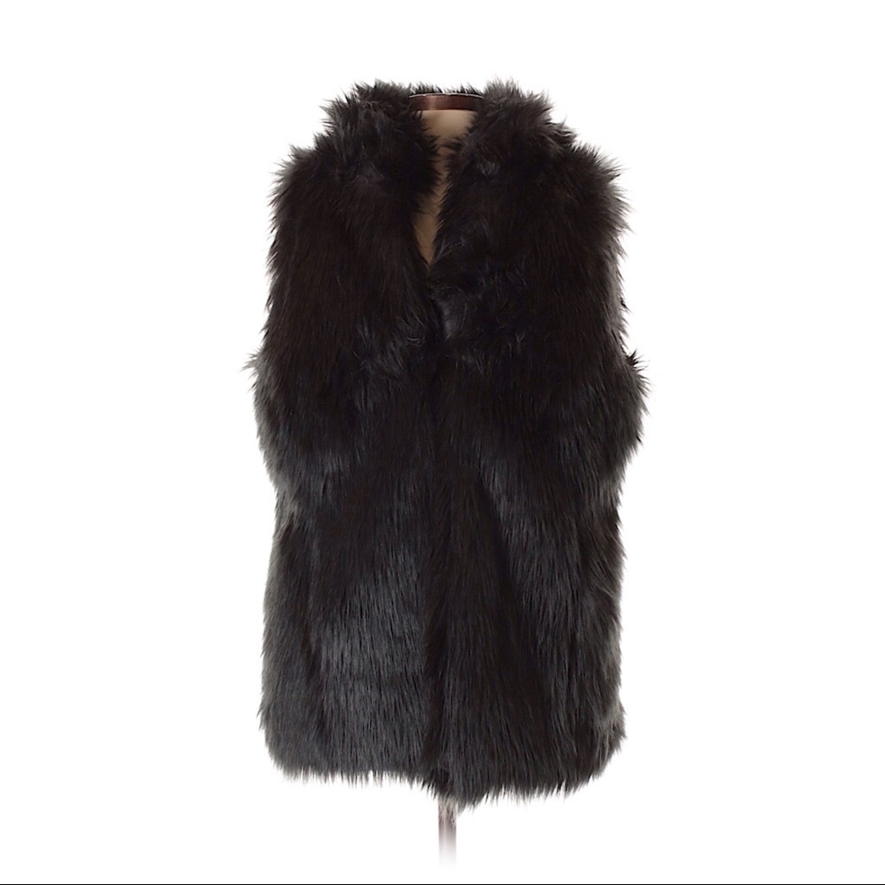LOFT - Black Faux Fur Vest